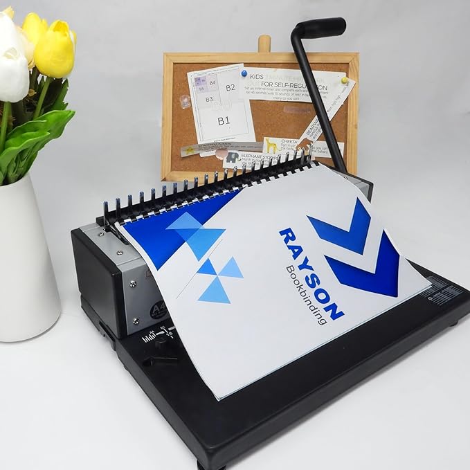 Rayson CR16202225BK Plastic Binding Combs 5/8 in. 13/16in, 7/8in, 1in, 19-Ring Letter Size, Black Comb Binding Spines, Multi-Size Pack of 40