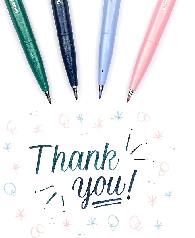 Pentel Arts Sign Pen Brush Tip, Assorted Colors, 12 Pack Box (SES15C2PC12)