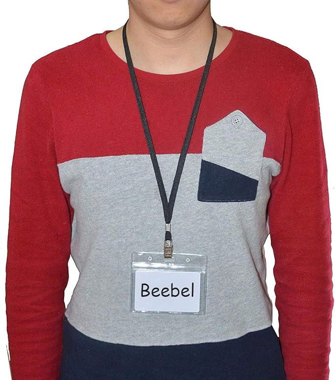 Beebel Lanyard 100 Pack Purple Badge Lanyards Flat Lanyards Round 32" with Badge Clip