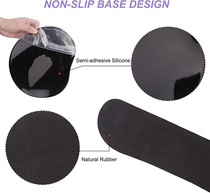 ArtSo Upgraded Wrist Rest Support for Mouse Pad & Keyboard, Ergonomic Gel Mousepad Non-Slip Rubber Base Home,Office Pain Relief & Easy Typing Cushion Neoprene Cloth & Soft Memory Foam, Purple Marble
