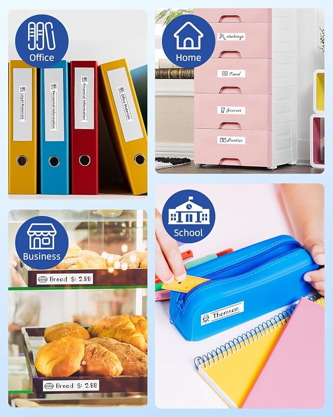 Airmall Replace for Brother Label Maker Tape TZe-231 TZe TZ Tape 12mm 0.47 Inch Laminated White TZe231 Black on White Compatible with Brother P-Touch 1/2" PT-D210 D220 H110 D400 D410 1280, 10-Pack