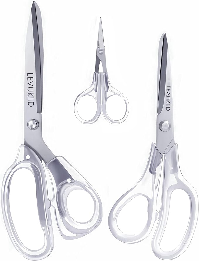 9 Inch All Purpose Scissors for Adults - Ins Style Clear Handle, 2Cr13 Stainless Steel Sharp Blade - Ideal for Fabric Crafts, Tailor's Shears - All-Purpose Fabric Scissors, Crafting & Office