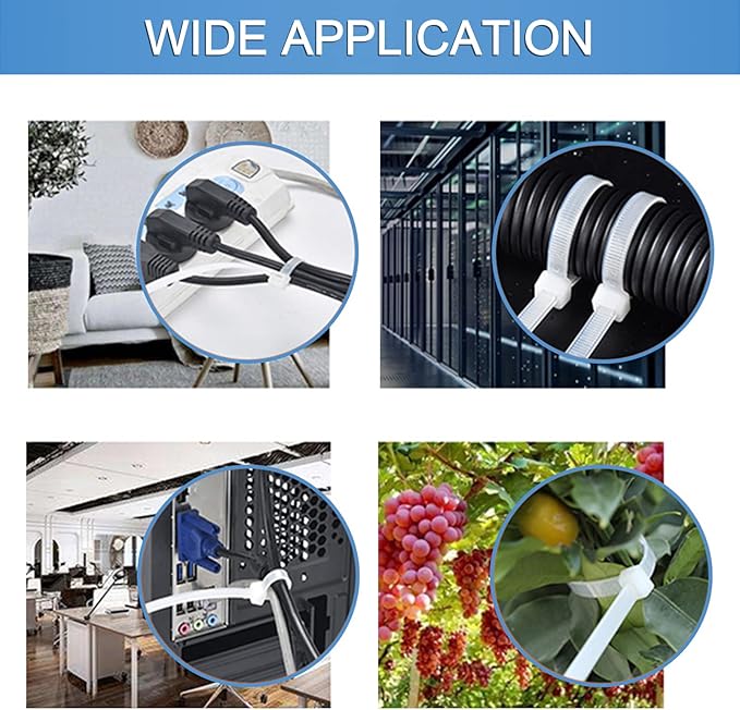 Zip Tie Mounts - SeuYeugX 100 PCS Cable Self Adhesive Mounts Set for Wire Management with Stick Pads Anchors Clips Squares Holders (White)