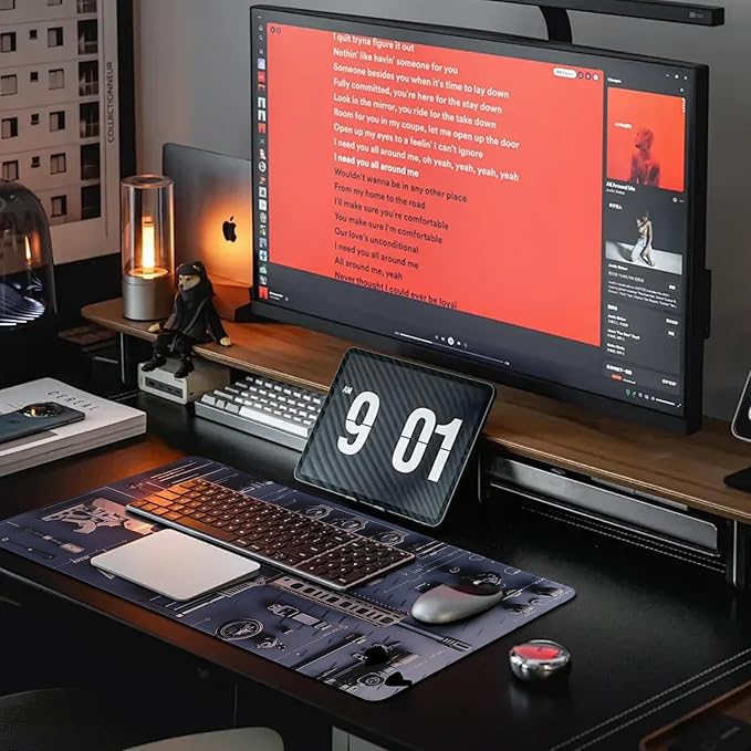 Cool Military Weapon Build Weapon Parts Display Large Gaming Mouse Pad, Desk Mat for Keyboard and Mousepad, Computer Office Supplies Accessories for Table Decor(Thick 2mm,15.7 * 35.4inch)