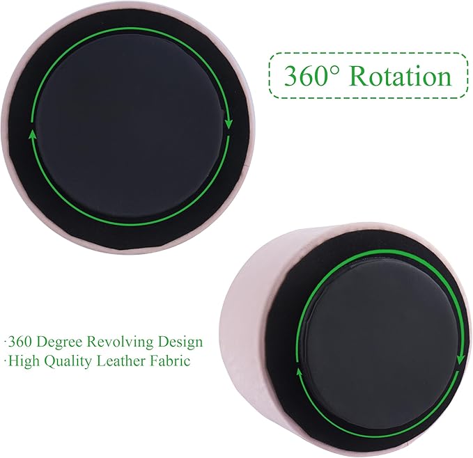 Hennaja Round Leather Art Supply Organizer,Remote Control Holder,360 Degree Spinning,Multi-Functional Pencil Holder,4 Compartments Desktop Stationary Organizer(1-Hill Pink)