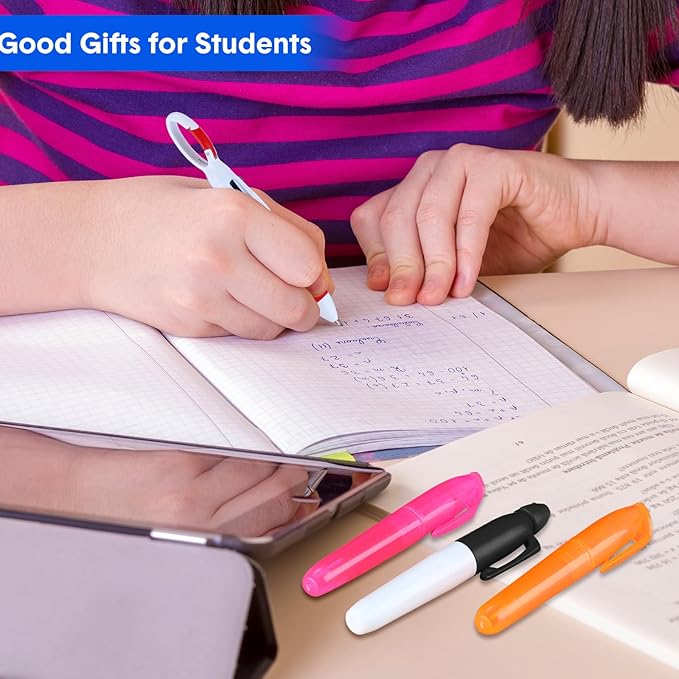 Sherr 25 Sets Retractable Nurse Pens with Mini Highlighter Permanent Marker Keychain Clip Badge Reel Pen Accessories for Nursing Students Medical Staff Office Stocking Stuffer Gift(Many Colors)