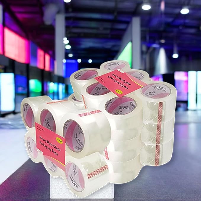 iMBAPrice 3-Inch Clear Packing Tape, 24 Rolls Extra Wide Shipping & Packing Tape (3" x 110 yard/330' Each) - Moving & Adhesive Carton Sealing for Office and Storage