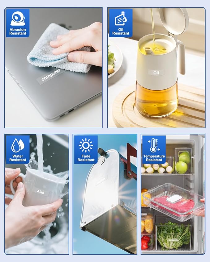 Tze135 12mm 0.47" White on Clear Tape Compatible for Brother Clear Label Tape 12mm Tze-135 Tz-135 P Touch Tz Tze 12mm 1/2" for PTD210 PT-D220 PTD400 PTD600 PT-D610BT Label Maker, 4-Pack