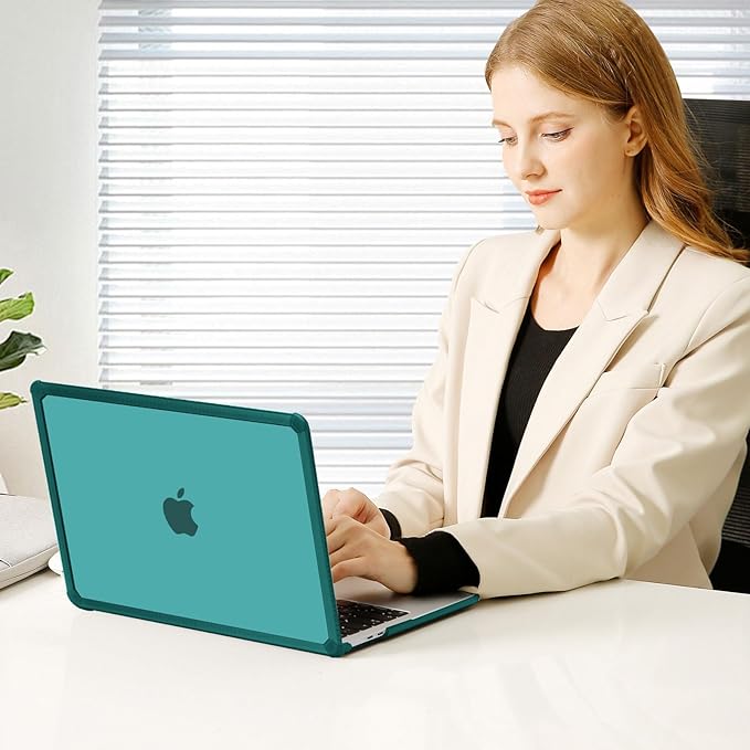 MOSISO Compatible with MacBook Pro 13 inch Case M2 2025-2016 A2338 M1 A2251 A2289 A2159 A1989 A1708 A1706, Anti-Cracking Heavy Duty Plastic TPU Bumper Hard Case&Keyboard Skin&Screen Film, Teal Green