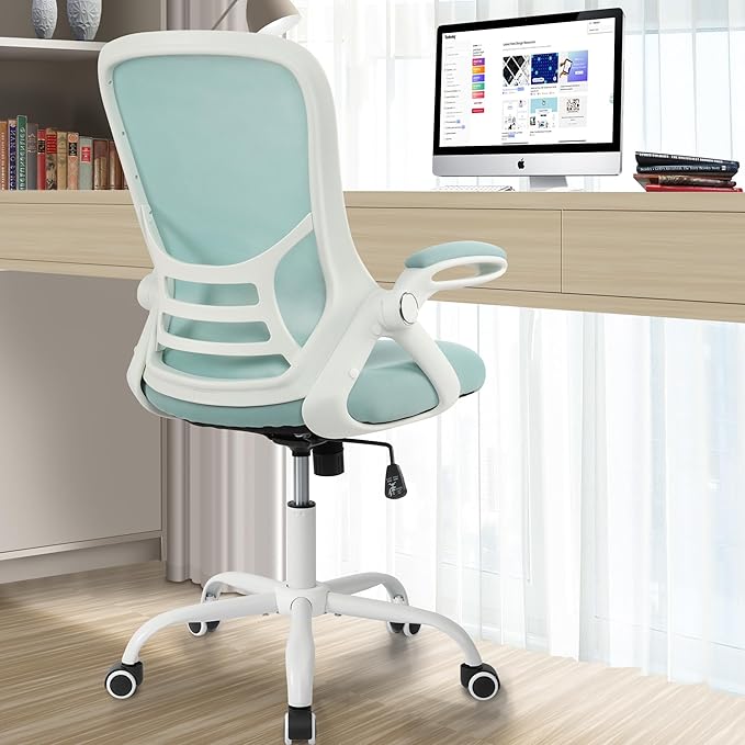 HYLONE Office Chair Ergonomic Desk Chair with Adjustable Armrests, Mesh Executive Chair, Home Office Computer Chairs for Long Hours(Blue)