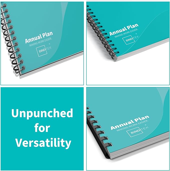 Binditek 100 Pack 6 Mil PVC Binding Report Covers, 8.5 x 11 Inches, Letter Size, Square Corners, Un-Punched, Office Supplies