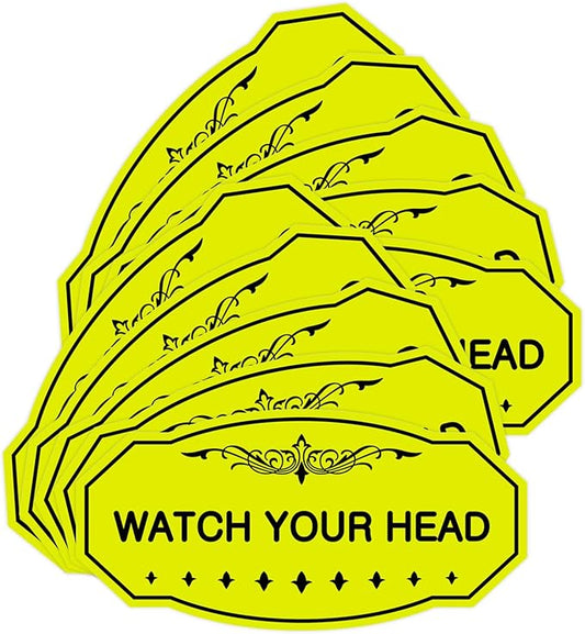 Signs ByLITA Victorian Watch Your Head Sign (Yellow/Black) - Small 10 Pack