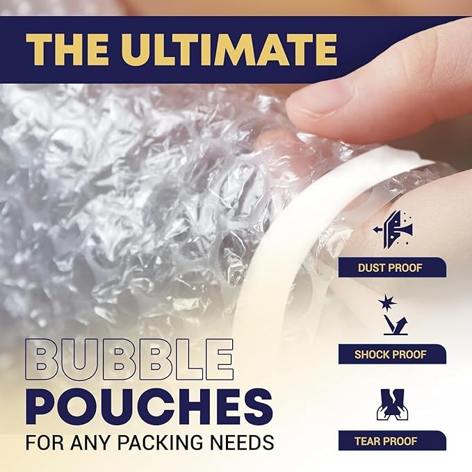 2000 Pcs Bubble Out Bags Kit – 4x5.5 (750) + 6x8.5 (750) + 9x12 (500) Bubble Pouches, Self-Sealing Bubble Bags for Shipping, Packaging, Small Business Supplies