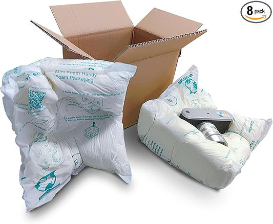 8 Pcs Expanding Packing Foam, ICLAP Ample Expandable Foam Packaging for PC, Fragile & Irregular Valuables Items, Electronics, Ceramics. Foam for Shipping & Moving, 14”x16”
