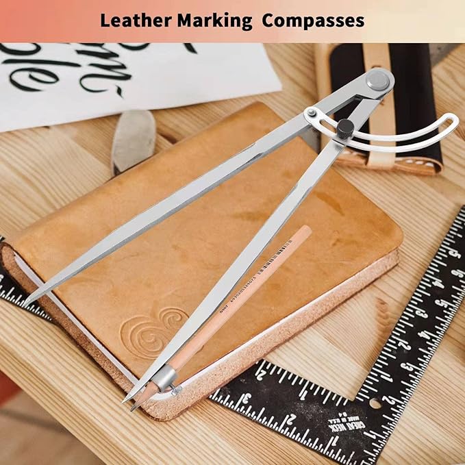 20 inch Compass for Woodworking, Compass for Geometry, Precision Woodworking Compass with Wing Divider and Pencil Holder, Large Compass for Geometry, Woodworking Compass, Drafting, Drawing Compass