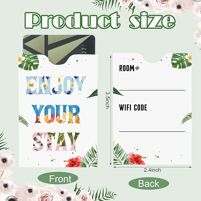 Eaasty 500 Pcs Hotel Key Card Envelope Key Card Holder Sleeve Enjoy Your Stay Keycard Cover for Hotel Office, 2. 4 x 3. 5 Inch