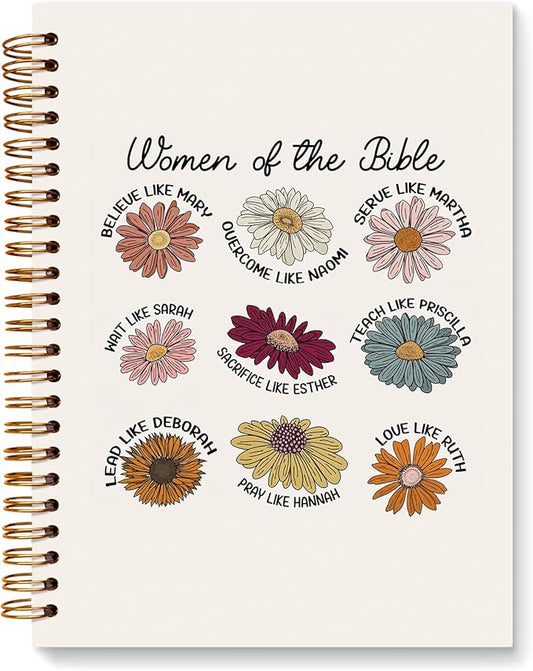 JXREQ Floral Christian Bible Notebook Journal for Women Note Taking, Religious Prayer Journal for Women Gifts, Scripture Journal, Church Notes Notebook 5.5x8.3