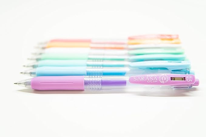 Zebra Pen Sarasa Clip Retractable Gel Pen, 0.5mm Fine Point, Assorted Milk Colors, Ideal for School Supplies and Teacher Supplies, 8-Pack (48908)