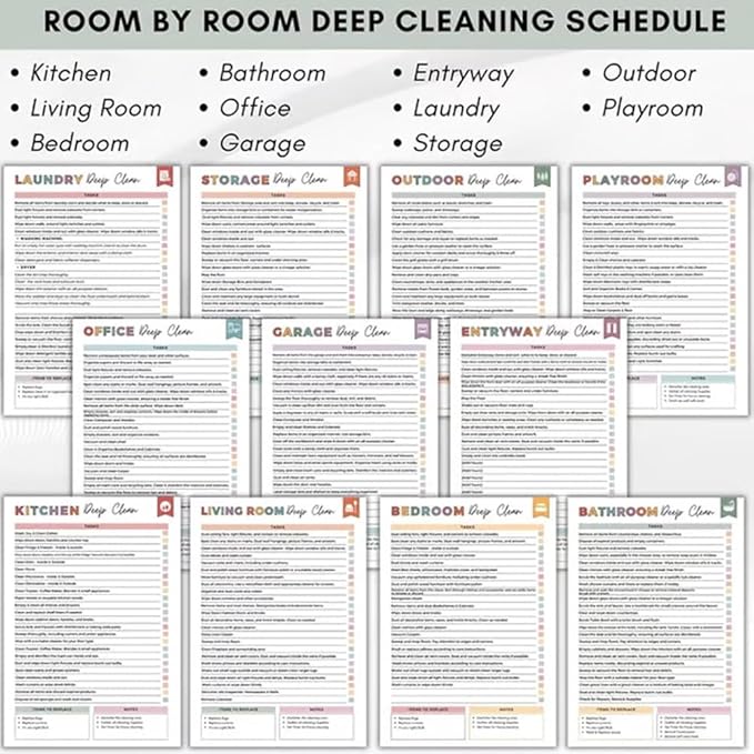 ADHD Cleaning Planner for Adults - Undated Daily Weekly Monthly Schedule & Checklist - Household Chores Organizer Journal