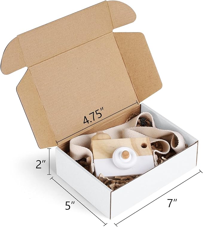 Eupako 7x5x2 Shipping Boxes Small Corrugated Cardboard Box - 25 Pack White Mailing Boxes for Packaging Small Business, Mailer Box