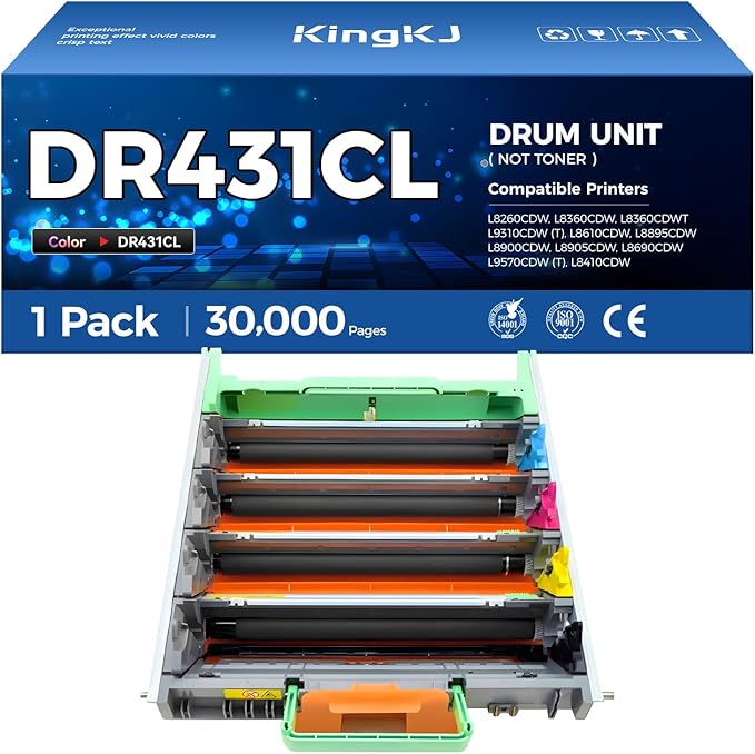 DR431CL Drum Unit High Yield Replacement for Brother DR-431CL Imaging Drum for MFC-L8900CDW MFC-L8690CDW HL-L8360CDW HL-L8260CDW MFC-L8610CDW MFC-L8905CDW MFC-L9570CDW HL-L8360CDWT Printer All-in-One
