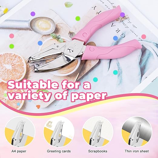 UCEC 3 Pack Circle Single Hole Punches, Small Hole Puncher, Paper Punches for Crafting, Hole Tag Puncher Set of School Supplies with Soft-Handled for Clothing Ticket DIY Craft Tags Scrapbook Tool