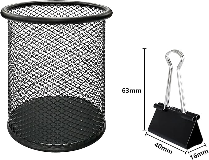 DSTELIN Large Binder Clips 1.6-Inch (24 Pack), Big Paper Clamps Clips for Office Supplies, 1.6-Inch/41mm Width, 0.7-Inch/18mm Capacity, Black