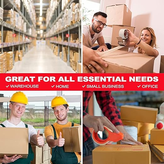 Packing Tape (18 Rolls),2.7mil, Heavy Duty Packaging Tape for Shipping Moving Sealing, 1.88 Inch x 60 yd Per Roll, Total 1080 Yards (18)