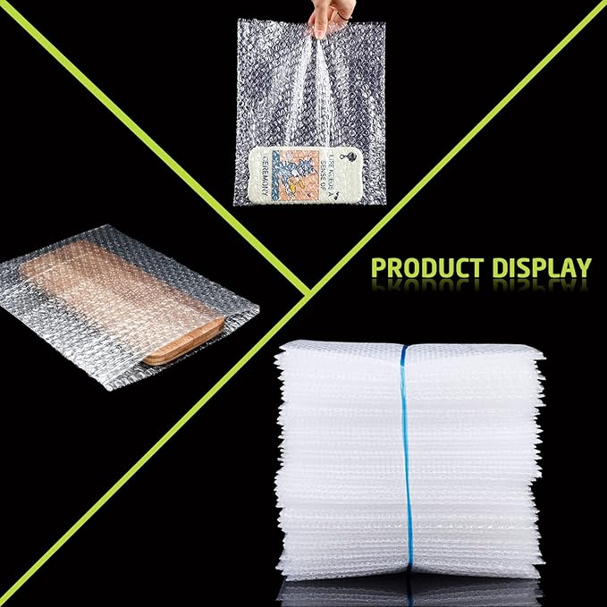 50PCS Clear Bubble Out Bag 12" x 16", Large Bubble Pouches Bags, Double Wall Shockproof Bubble Pouch Wrap Bag, Cushioning Protective Storage Bags for Moving, Shipping, Packing and Storage
