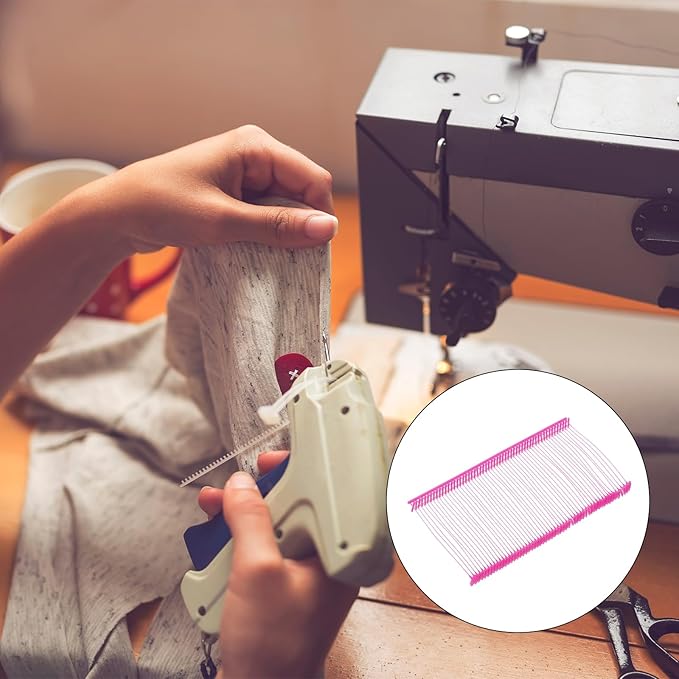 MECCANIXITY Standard Tagging Fasteners,Plastic Regular,Standard Label Gun Price Tagging Barbs for Garment Price Tag Label Tagging Barbs 50mm/2 Inch,Pack of 1000 Rose Red