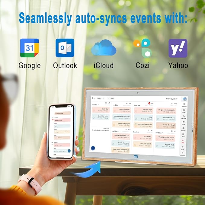 15.6 Inch Smart Digital Calendar – Family Wall Planner & Chore Chart, Wall Mounted Electronic Calendar with 1920x1080 IPS Full HD Touch Screen, Great for Organizing Your 2026 Calendar and Home Schedules