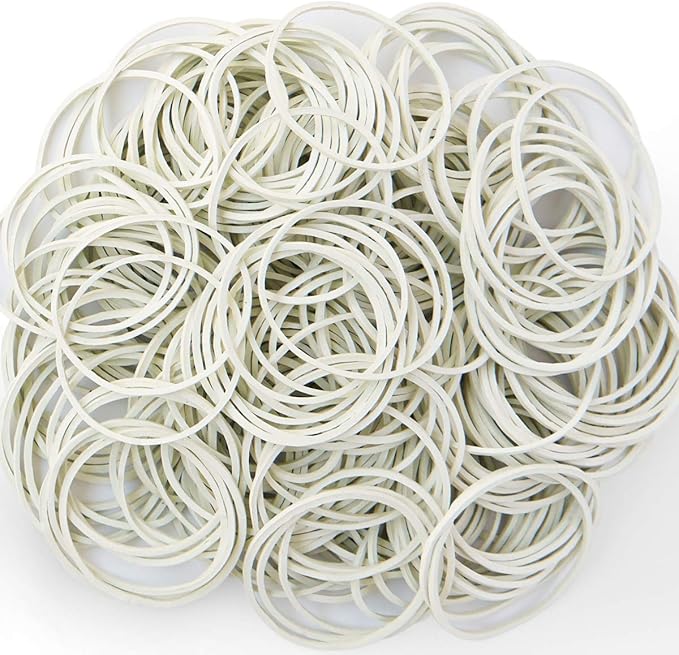 AMUU Rubber Bands office 300pcs white Small Rubber Bands for Office School Home size16 Elastic Band