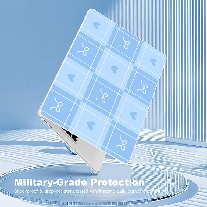 Teryeefi for MacBook Pro 13 inch Case A2338 M2 M1 Chip A2251 A2289 A2159 A1989 A1706 (2025 2024 2023 2022-2016) Release, PC Hard Shell with Keyboard Cover Trackpad Film Type C Adapter, Blue Bow 139