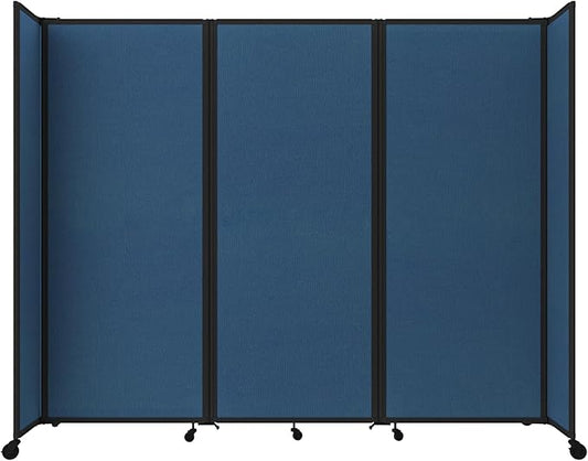 Versare Room Divider 360 Portable Wall Partition | Folding Panels | Large Freestanding Divider | Locking Wheels | Temporary Room Separator