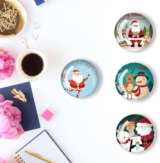 Christmas Refrigerator Magnets 12Pcs Glass Strong Magnetic Refrigerator Magnet Fridge Sticker,Crystal Fridge Magnets Decoration for Crafts,Strong Fridge Magnets for Kitchen, School