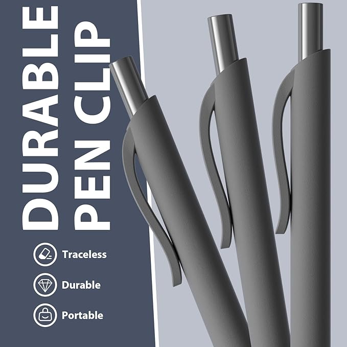 52 Pcs Pens Bulk - 1.0MM Ballpoint Pens Black Ink | Medium Point Smooth Writing, No Bleed Retractable Ball Point Pen for Office School (Gray - 52Pcs)