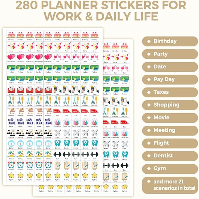 SKYDUE Desk Calendar 2025-2026, July 2025 – December 2026, 8.3" x 6.3", Black Minimalist Style, Eye-Care Paper, Double-Wire Binding, To-Do & Notes Sections, with 280 Planner Stickers