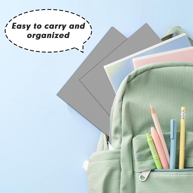 Two Pocket Folders, RAZCC 50 Pack 2 Pocket Folders Fit Letter Size Paper, Paper Folders with Pockets for School Office Business Home, Grey