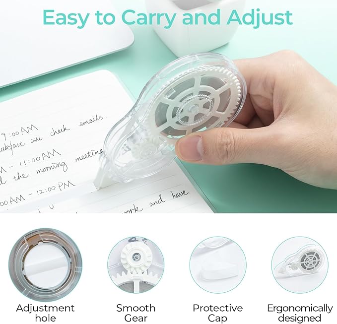 M&G 5 pack Correction Tape，131.2 Feet correction tape, Total 656FT/200M, Easy to Use Applicator for Instant Corrections, Study Supplies and Office Products