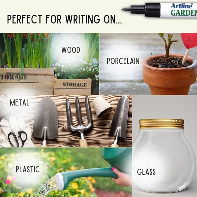 Shachihata Garden Marker, Waterproof, Permanent, .8mm Nib, Black