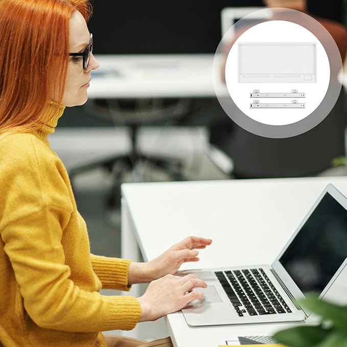 jojofuny 1 Set of Keyboard Tray Under Desk, Keyboard Sliding Tray Under Desk, Keyboard Drawer Slide Tray, Keyboard Shelf, for Home and Office