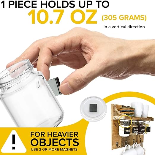 X-bet MAGNET Strong Magnets with Adhesive Backing - Square Heavy Duty Sticky Magnets for Crafts, Fridge (90, 0.6"x0.16")