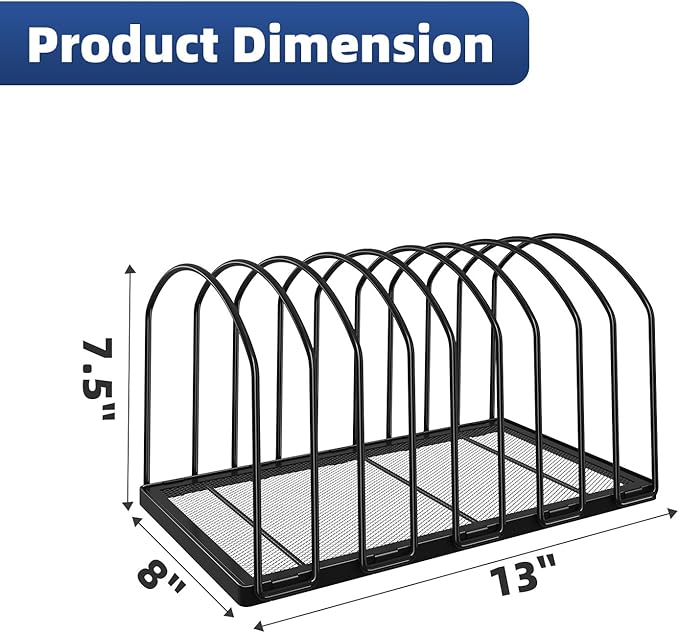Simple Trending 9 Section Metal File Sorter Organizer for Desk, Vertical File Folder Stand for Home Office, Black