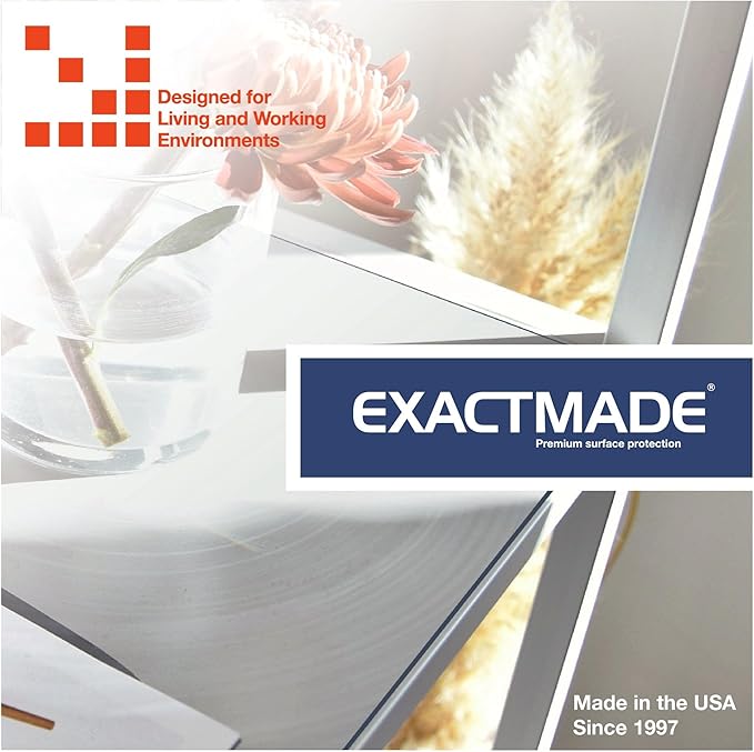 Clear Table Protector, USA Made, Safe, 40 x 72 Inch, 2mm Thick Ultra Smooth Vinyl, Clear Rectangle Table Cover Protector, Custom Table Cloth Cover