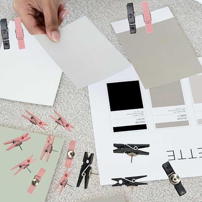 60pcs Decorative Push Pins with Clips Black Bulletin Board Clips Cute Pushpins for Cork Board Fun Tacks and Push Pins for Wall Teachers Classroom School Offices Accessories Decor