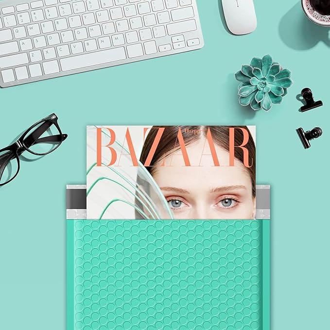 Fuxury Bubble Mailers 8.5x12" Teal Padded Envelopes 6000 Pack Bulk Strong Adhesion Full Pallet of Padded Mailers Thick Bubble Envelopes for Small Business Mailing Books Clothes Makeup Supplies