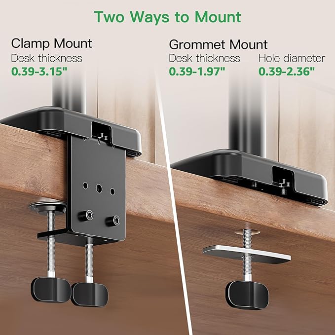 MOUNT PRO Single Long Monitor Arm, 13 to 32 inch Computer Monitor Desk Mount, Extra Long Adjustable Screen Stand, Tall Display Mount with Tilt, Swivel, Rotation, Hold up to 19.8lbs, VESA 75/100mm