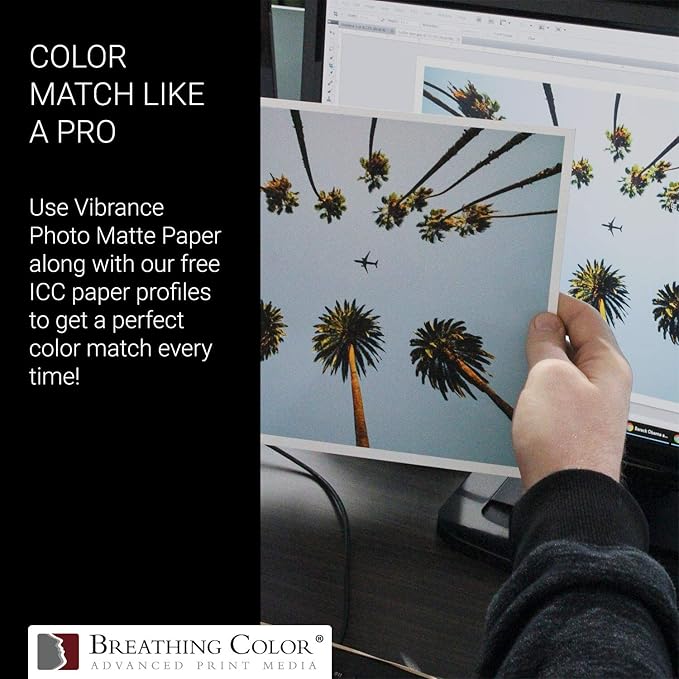 Vibrance Matte Photo Printer Paper 12 mil 230 gsm Matte Finish Premium Photo Paper Roll on 3in Core 44 inches x 100 ft Works with Most Inkjet Printer Professional Makes and Models Like Epson Canon HP