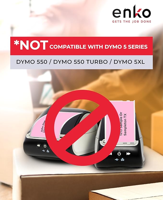 enKo [6 Rolls, 1800 Direct Thermal Labels] Pink Colored Compatible for Dymo 30256 Label (2-5/16 x 4") Use with Dymo, Rollo Thermal Printer as Shipping & Mailing Labels