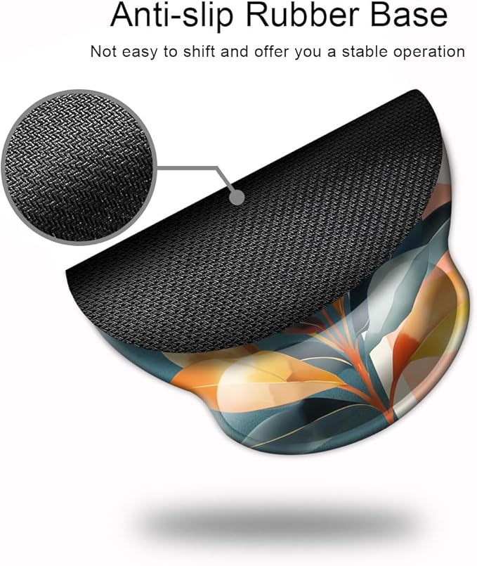 Ergonomic Mouse Pad with Wrist Support,Mouse Pad with Wrist Rest,Relieve Wrist Pain Mousepad Non-Slip Rubber Base,Mouse Pads for Desk,Computers,Laptop,Office,Home,Accessories Aesthetic Art